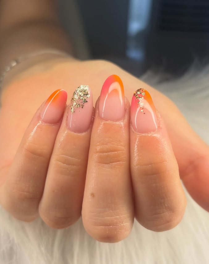 French orange avec éclats dorés